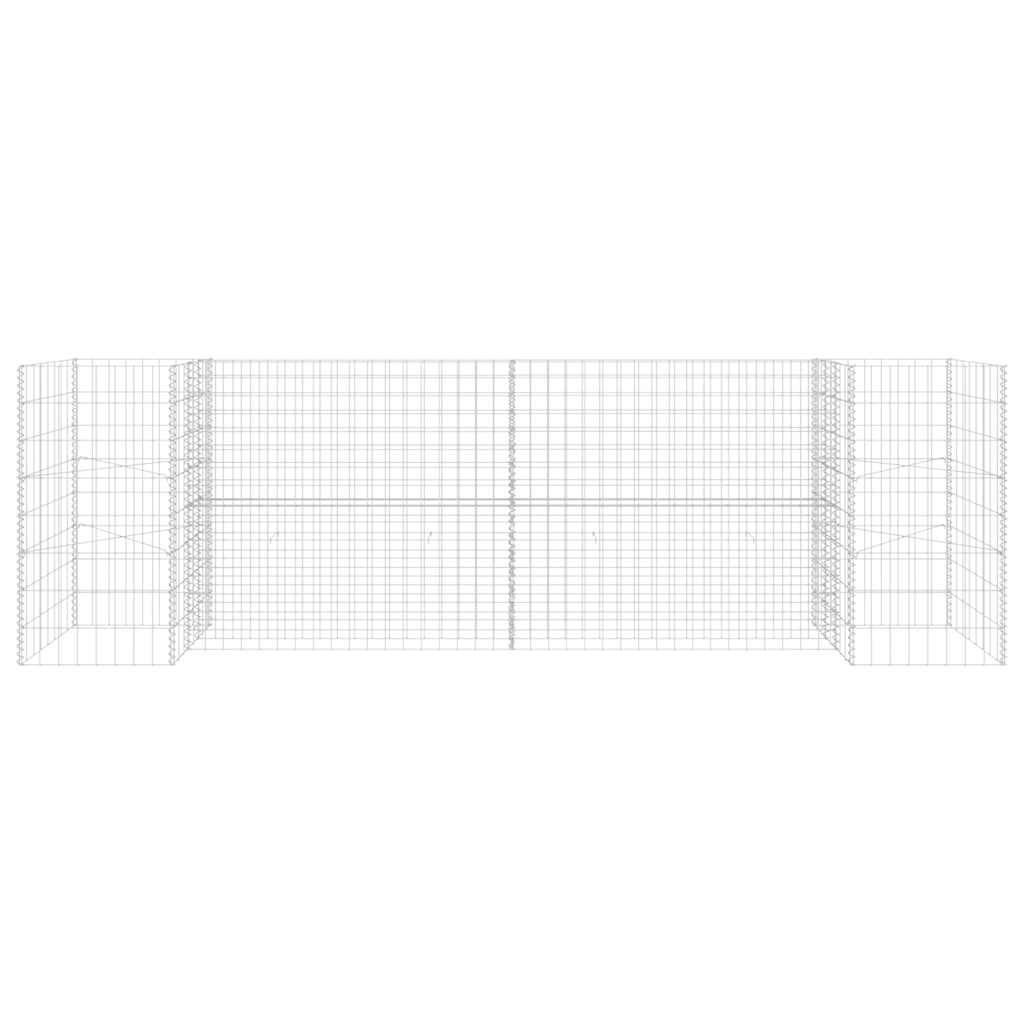 vidaXL H-Shaped Gabion Planter Steel Wire 260x40x80 cm