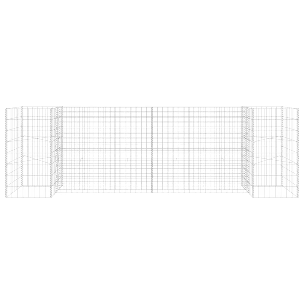 145660 vidaXL H-Shaped Gabion Planter Steel Wire 260x40x80 cm