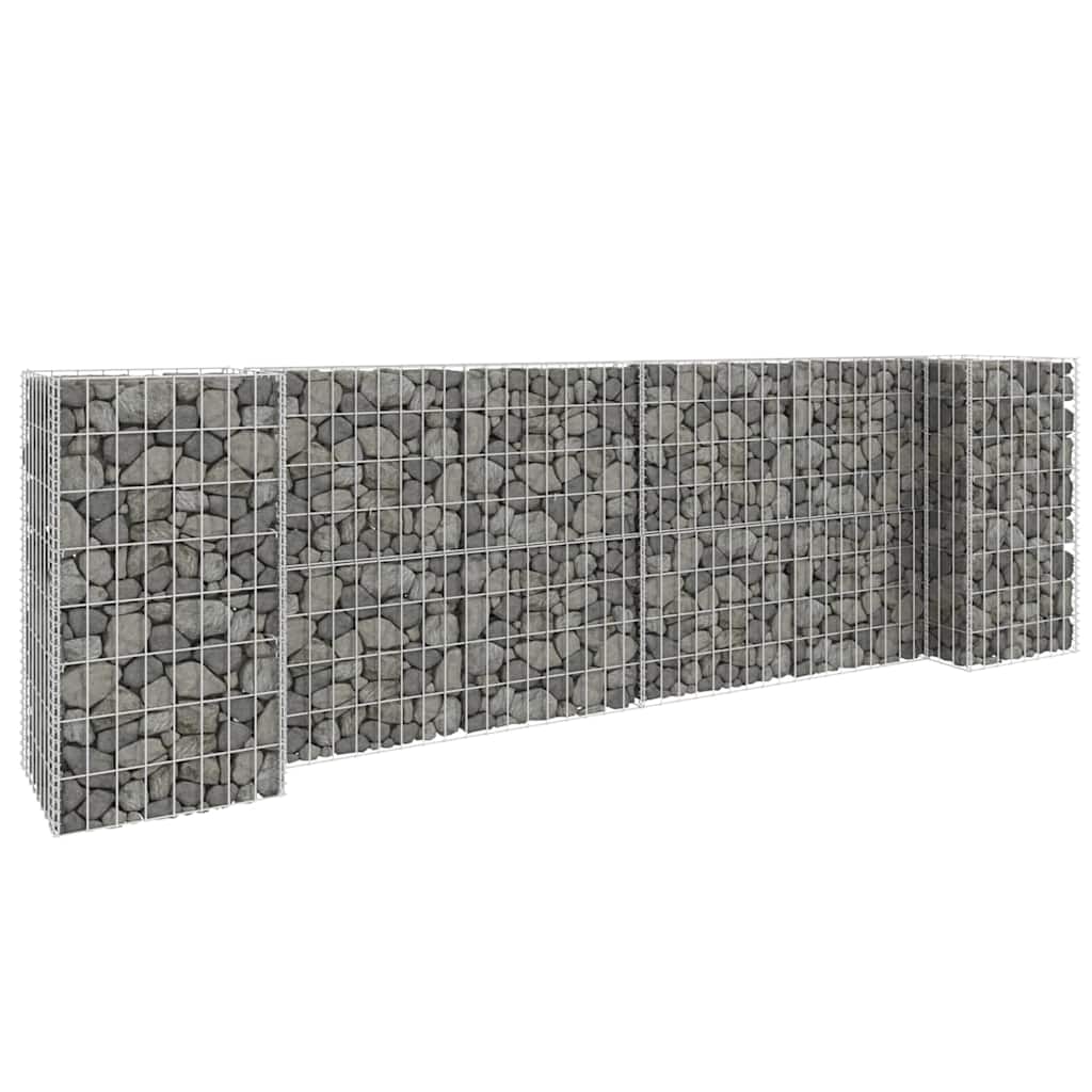 145660 vidaXL H-Shaped Gabion Planter Steel Wire 260x40x80 cm
