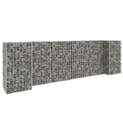 145660 vidaXL H-Shaped Gabion Planter Steel Wire 260x40x80 cm
