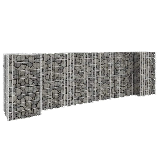 145660 vidaXL H-Shaped Gabion Planter Steel Wire 260x40x80 cm