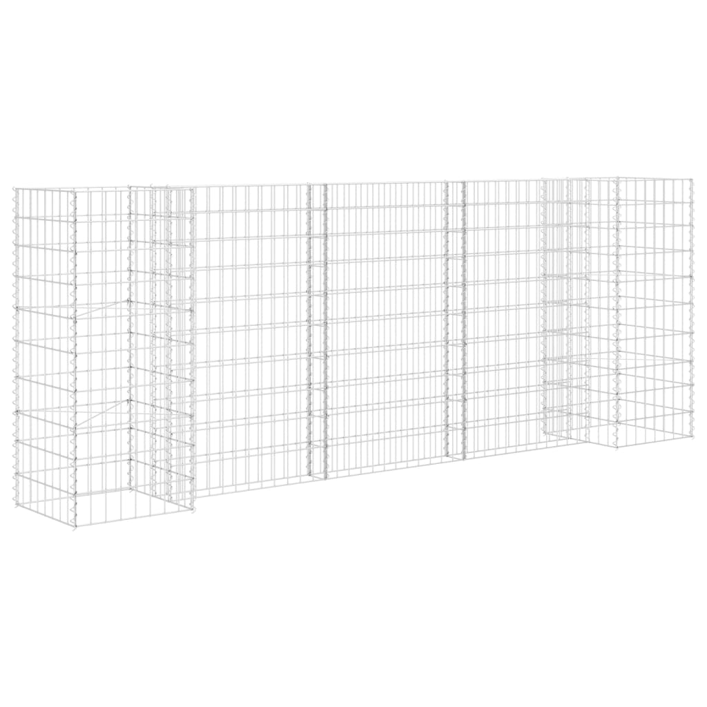 vidaXL H-Shaped Gabion Planter Steel Wire 260x40x100 cm