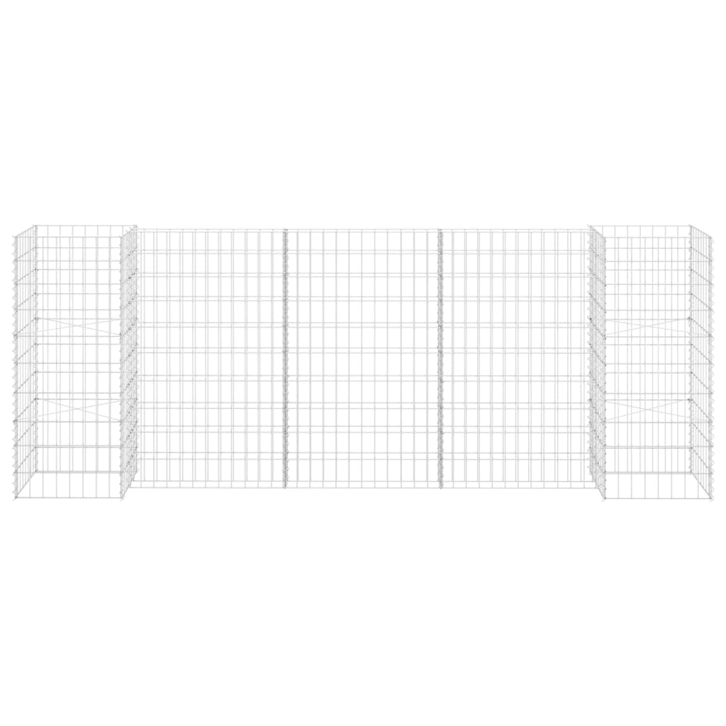 vidaXL H-Shaped Gabion Planter Steel Wire 260x40x100 cm