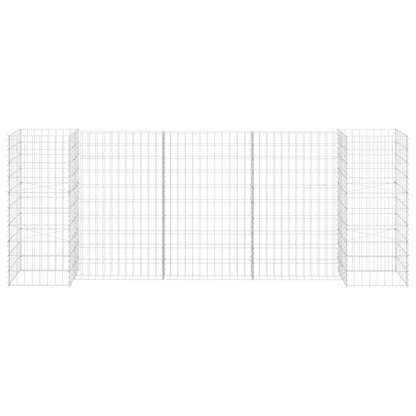 vidaXL H-Shaped Gabion Planter Steel Wire 260x40x100 cm