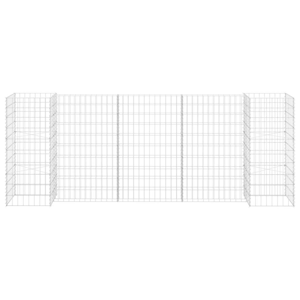 145661 vidaXL H-Shaped Gabion Planter Steel Wire 260x40x100 cm