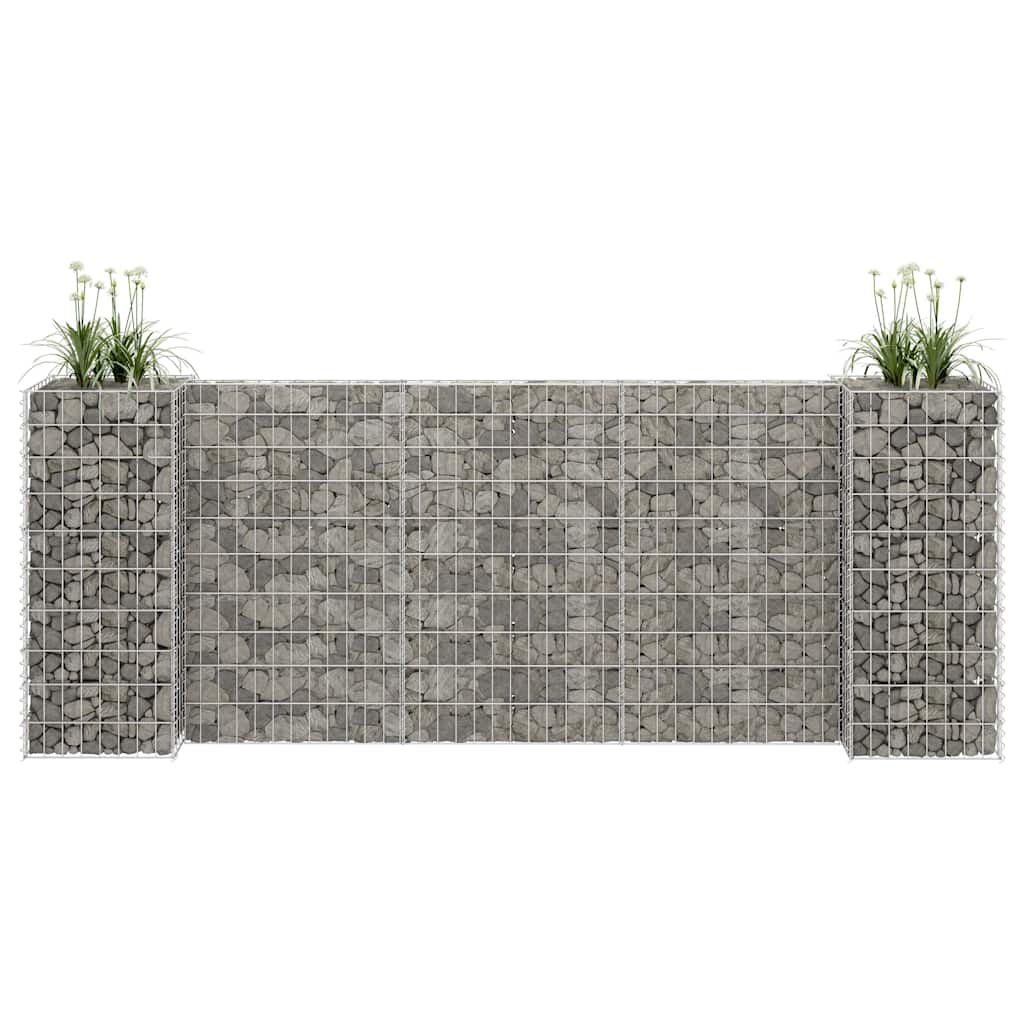 145661 vidaXL H-Shaped Gabion Planter Steel Wire 260x40x100 cm