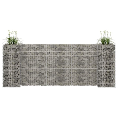145661 vidaXL H-Shaped Gabion Planter Steel Wire 260x40x100 cm