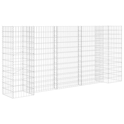 145662 vidaXL H-Shaped Gabion Planter Steel Wire 260x40x120 cm