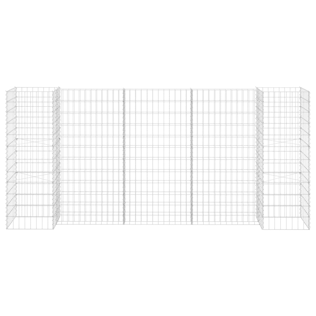 vidaXL H-Shaped Gabion Planter Steel Wire 260x40x120 cm
