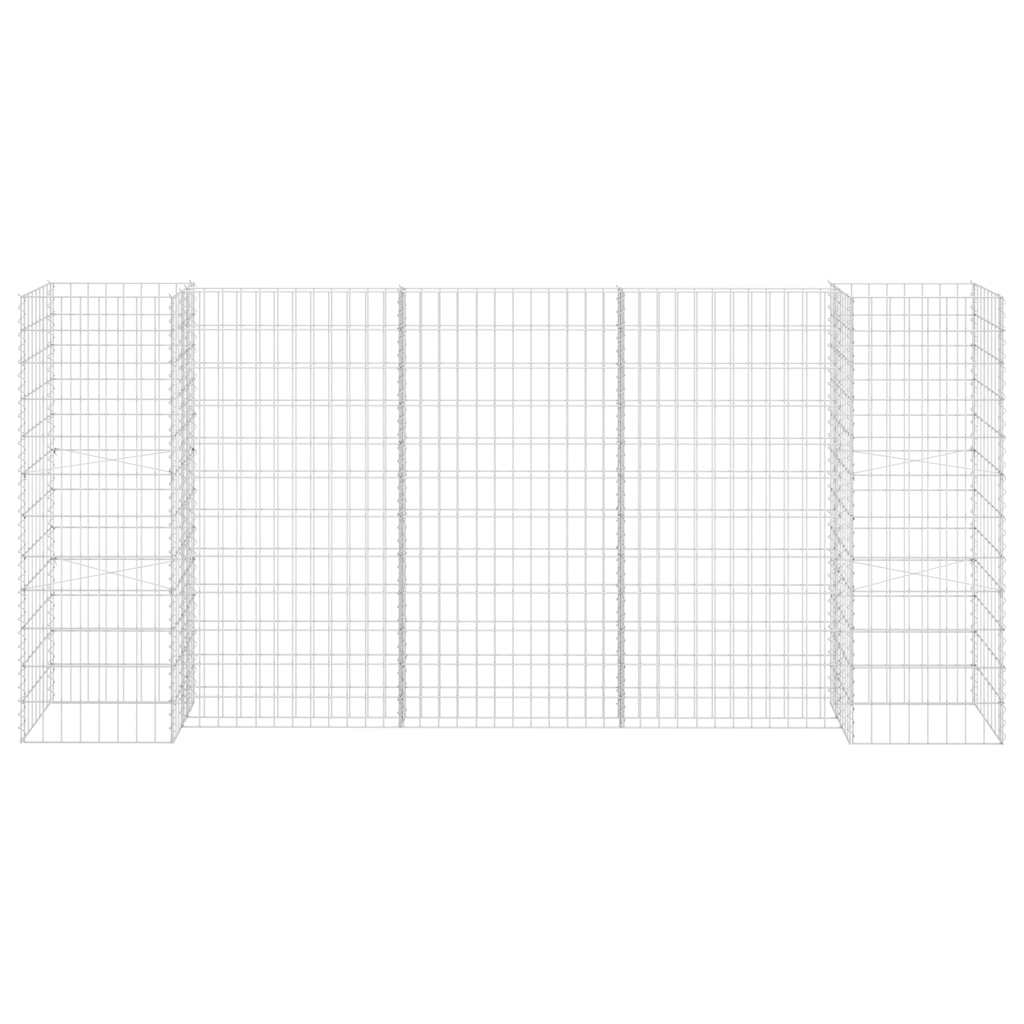 145662 vidaXL H-Shaped Gabion Planter Steel Wire 260x40x120 cm