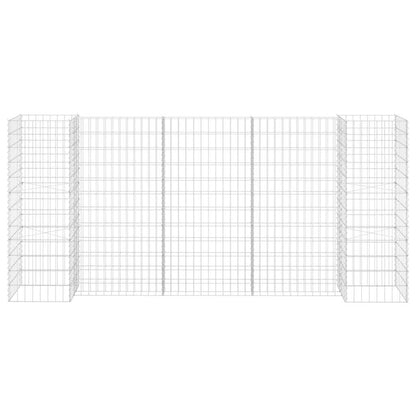 145662 vidaXL H-Shaped Gabion Planter Steel Wire 260x40x120 cm