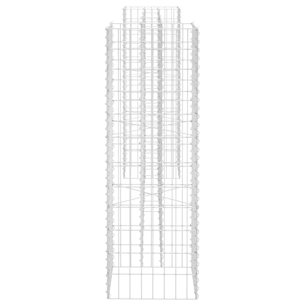 145662 vidaXL H-Shaped Gabion Planter Steel Wire 260x40x120 cm
