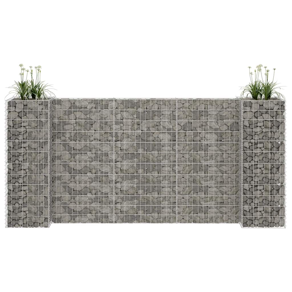 145662 vidaXL H-Shaped Gabion Planter Steel Wire 260x40x120 cm