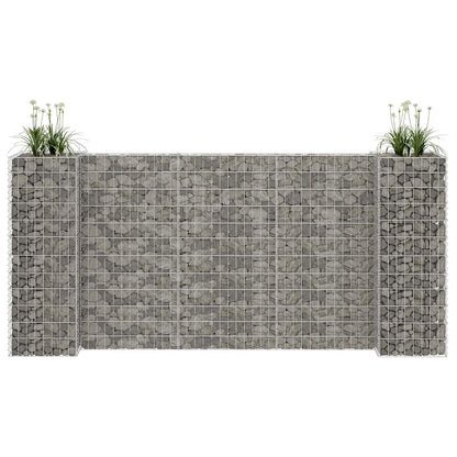 145662 vidaXL H-Shaped Gabion Planter Steel Wire 260x40x120 cm