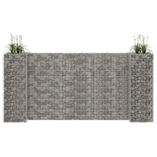 145662 vidaXL H-Shaped Gabion Planter Steel Wire 260x40x120 cm