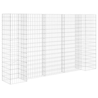 vidaXL Gabion Planter | Silver | Steel wire | Large | Decorative Inlays