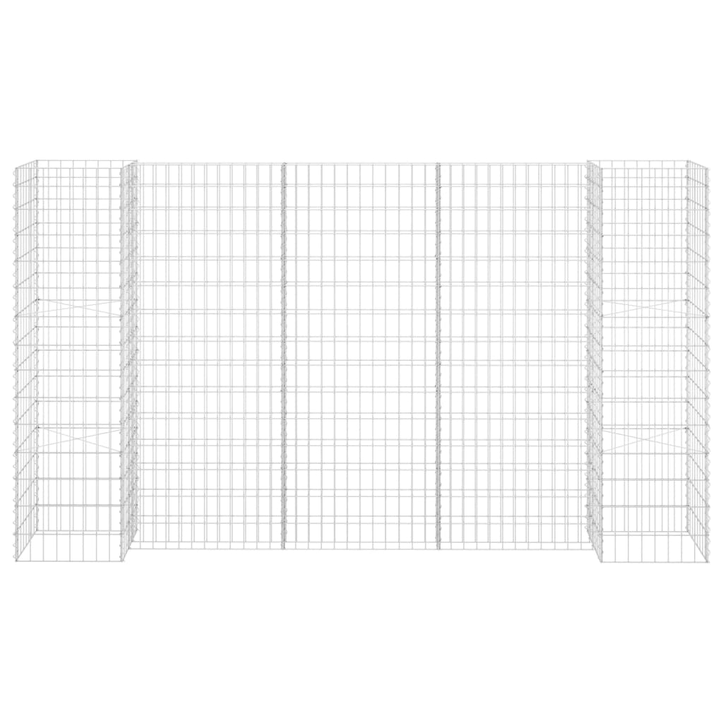 vidaXL Gabion Planter | Silver | Steel wire | Large | Decorative Inlays