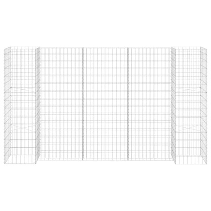 vidaXL Gabion Planter | Silver | Steel wire | Large | Decorative Inlays