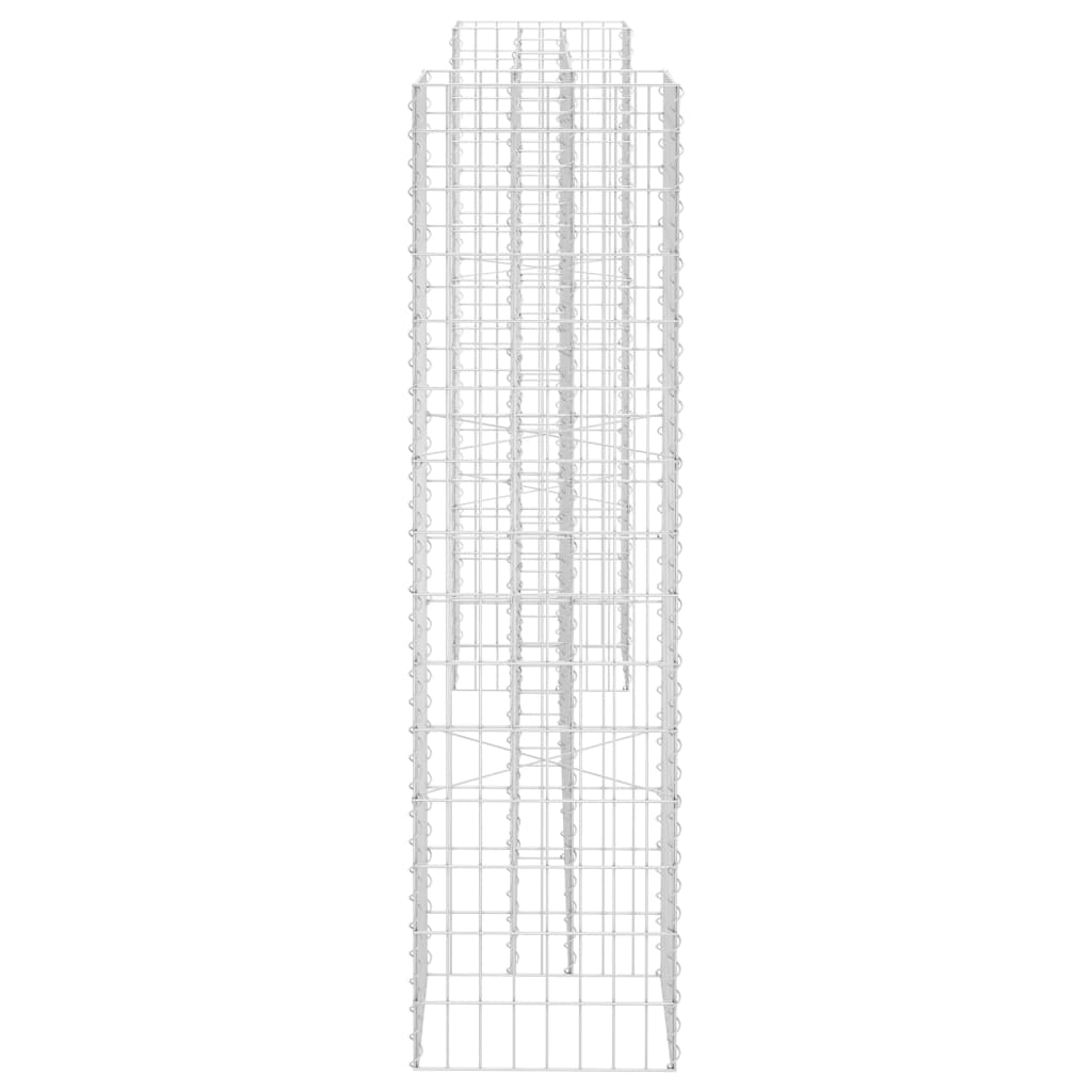 vidaXL Gabion Planter | Silver | Steel wire | Large | Decorative Inlays