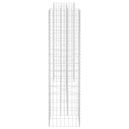 vidaXL Gabion Planter | Silver | Steel wire | Large | Decorative Inlays