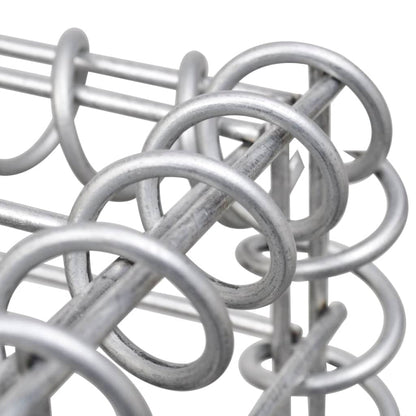vidaXL Gabion Planter | Silver | Steel wire | Large | Decorative Inlays