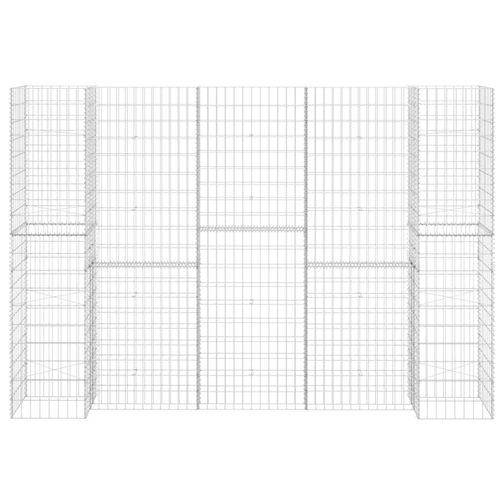 vidaXL H-Shaped Gabion Planter Steel Wire 260x40x180 cm