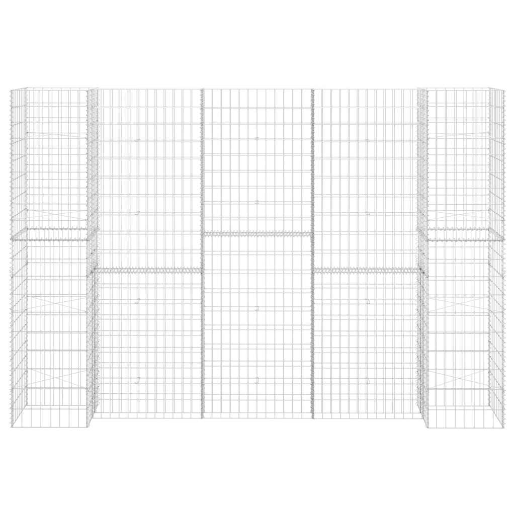 145664 vidaXL H-Shaped Gabion Planter Steel Wire 260x40x180 cm