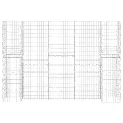 145664 vidaXL H-Shaped Gabion Planter Steel Wire 260x40x180 cm