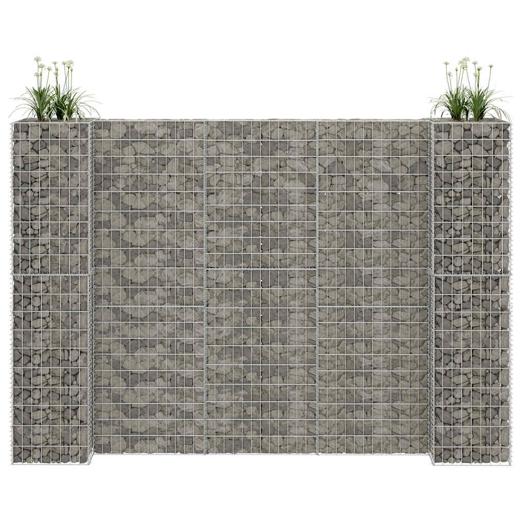 145664 vidaXL H-Shaped Gabion Planter Steel Wire 260x40x180 cm