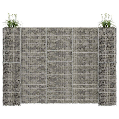 145664 vidaXL H-Shaped Gabion Planter Steel Wire 260x40x180 cm