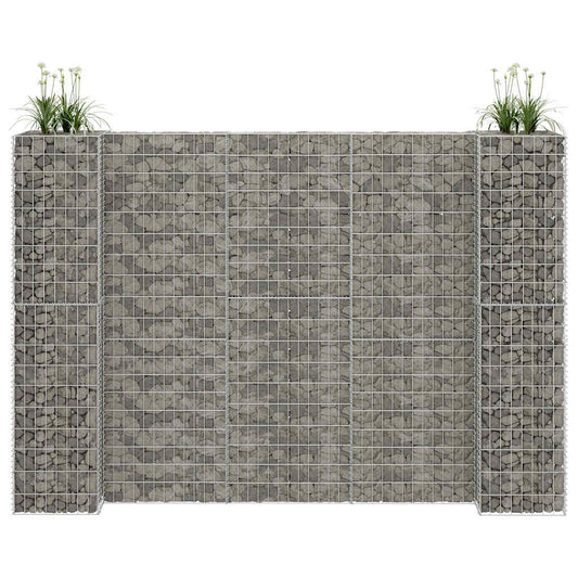 145664 vidaXL H-Shaped Gabion Planter Steel Wire 260x40x180 cm