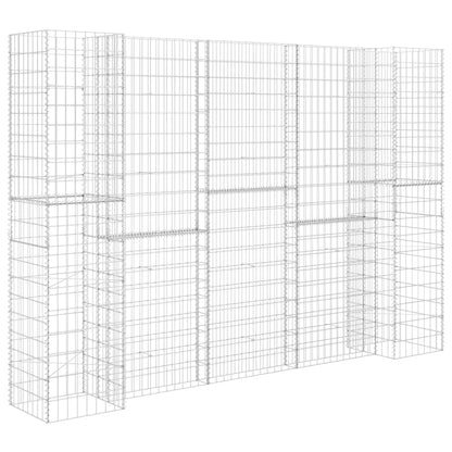 vidaXL H-Shaped Gabion Planter Steel Wire 260x40x200 cm