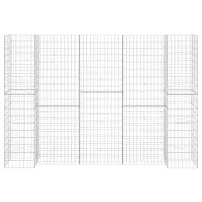 vidaXL H-Shaped Gabion Planter Steel Wire 260x40x200 cm