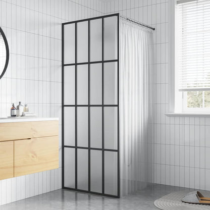 vidaXL Walk-in Shower Screen Frosted Tempered Glass 80x195 cm
