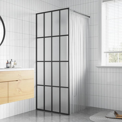 vidaXL Walk-in Shower Screen Frosted Tempered Glass 90x195 cm