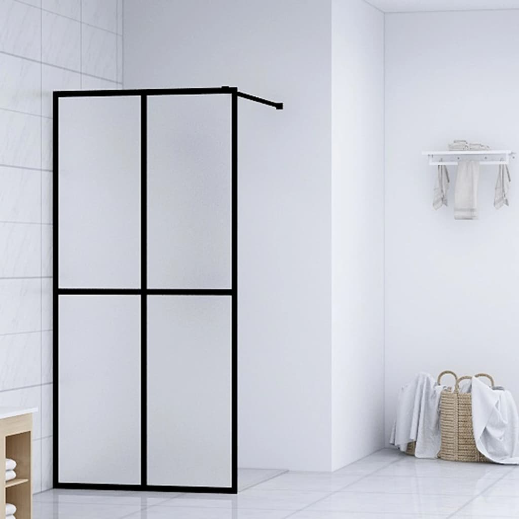 vidaXL Walk-in Shower Screen Frosted Tempered Glass 90x195 cm