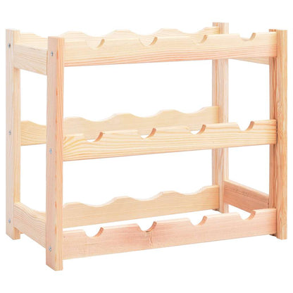 286191 vidaXL Wine Rack for 12 Bottles Pinewood