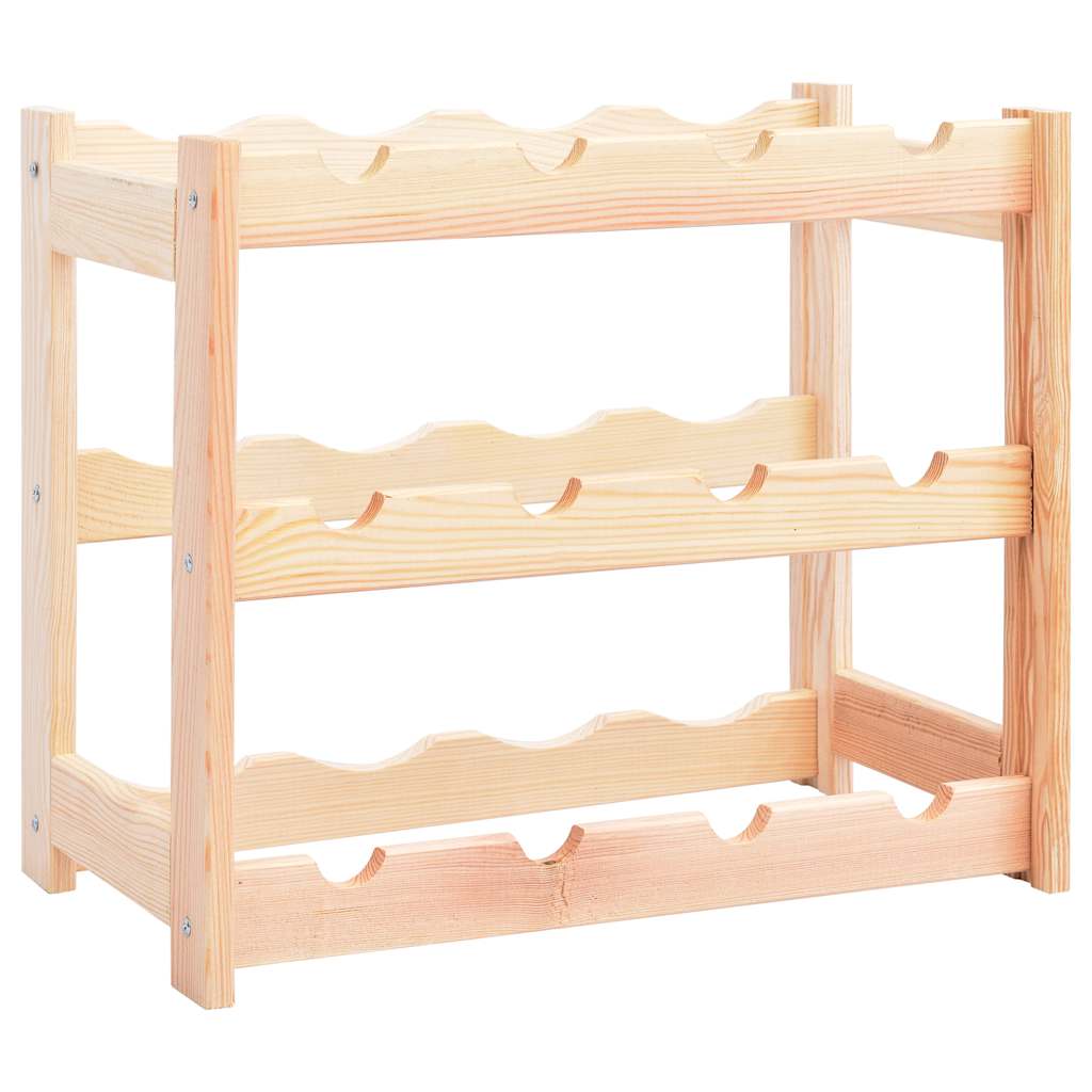 286191 vidaXL Wine Rack for 12 Bottles Pinewood