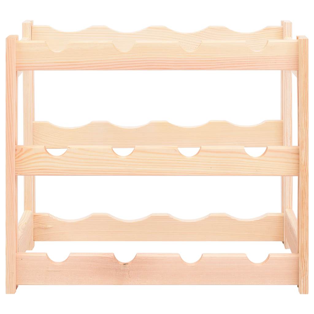 286191 vidaXL Wine Rack for 12 Bottles Pinewood