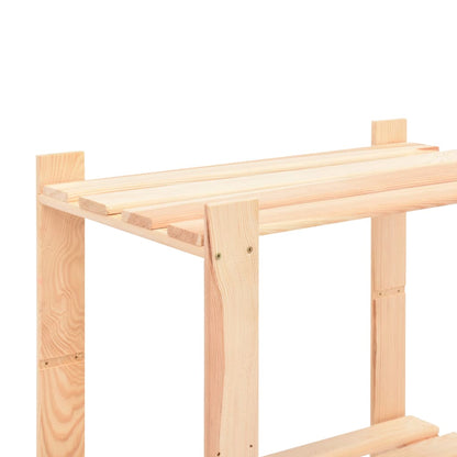 vidaXL 3-Tier Storage Rack 60x38x90 cm Solid Pinewood 150 kg