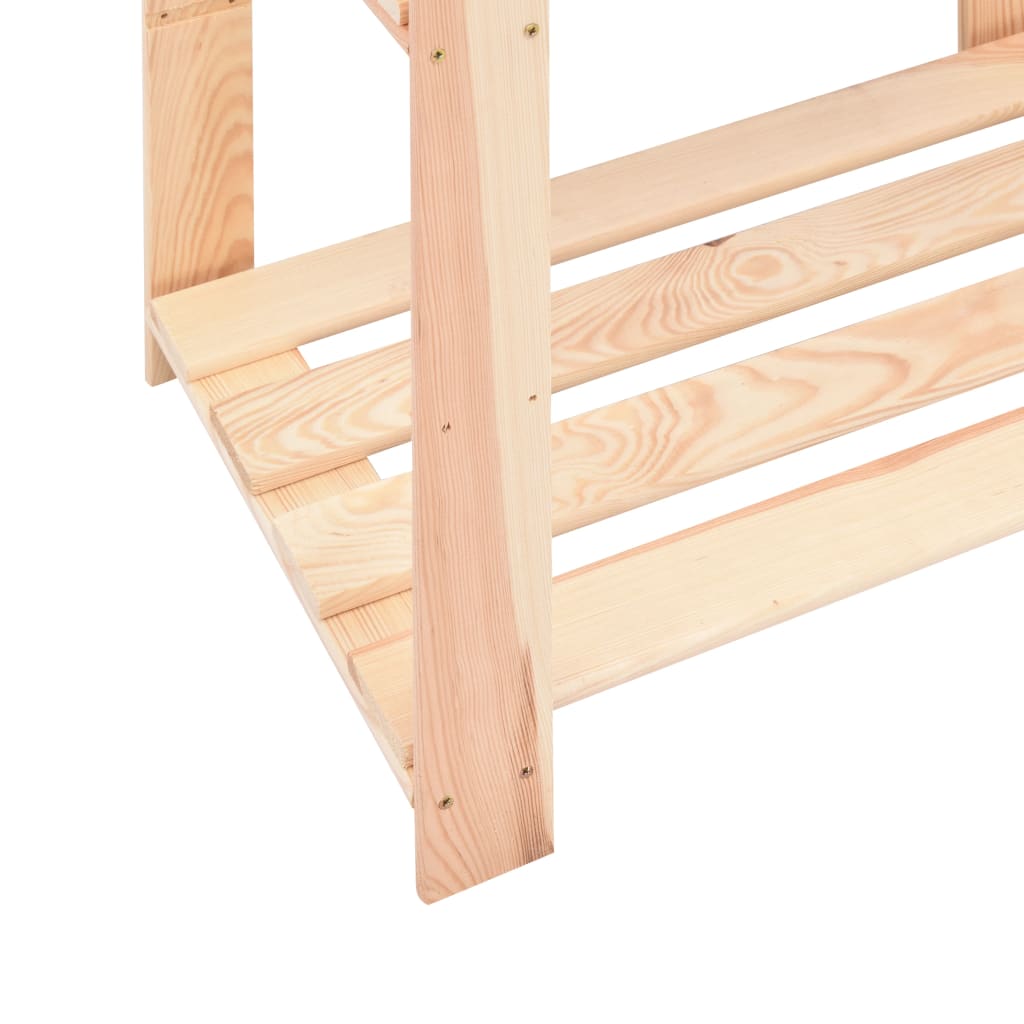 vidaXL 3-Tier Storage Rack 60x38x90 cm Solid Pinewood 150 kg