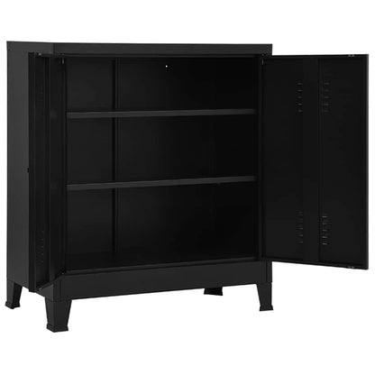 vidaXL Storage Chest | Black | Steel | Standard | Storage Chest | Rectangular