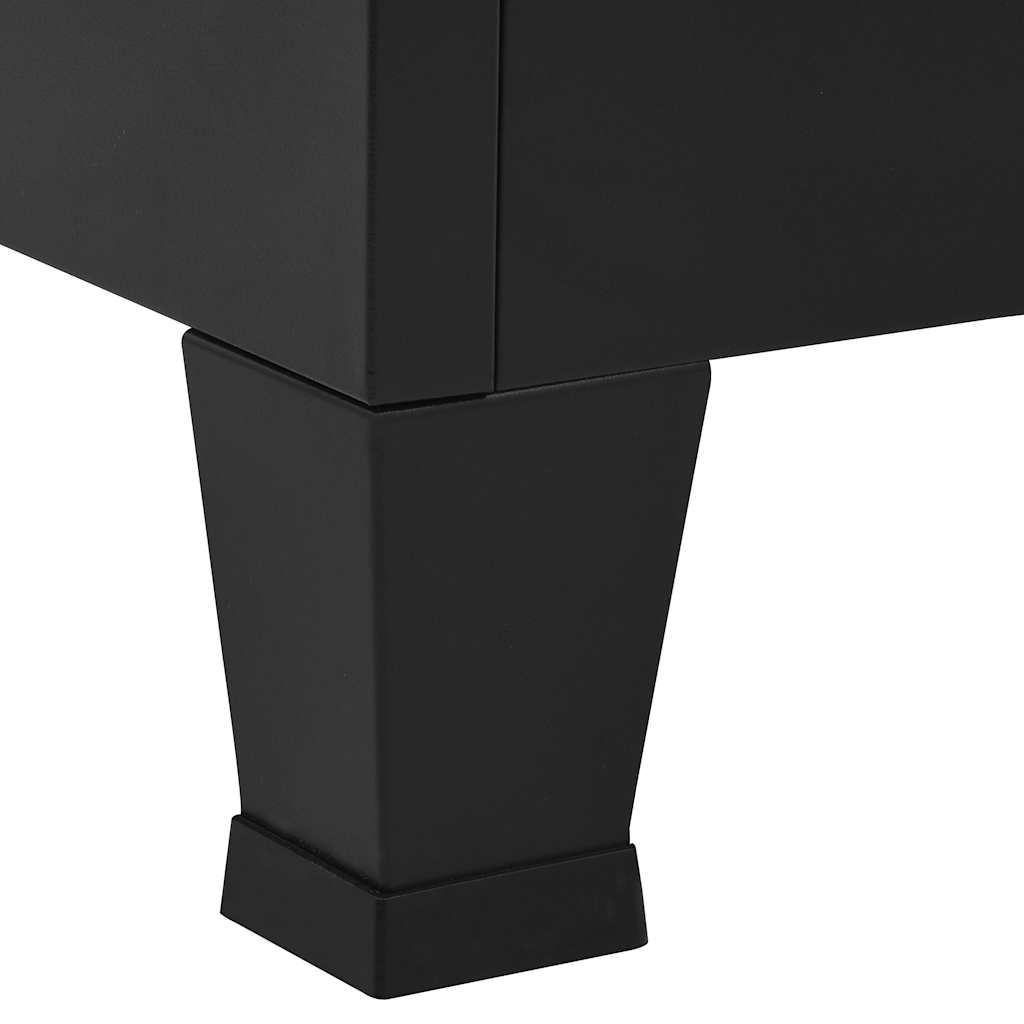 vidaXL Storage Chest | Black | Steel | Standard | Storage Chest | Rectangular
