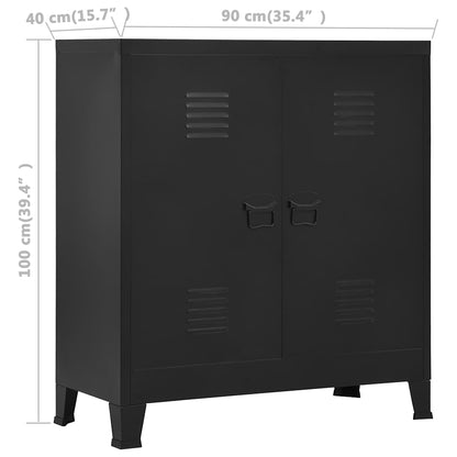 vidaXL Storage Chest | Black | Steel | Standard | Storage Chest | Rectangular