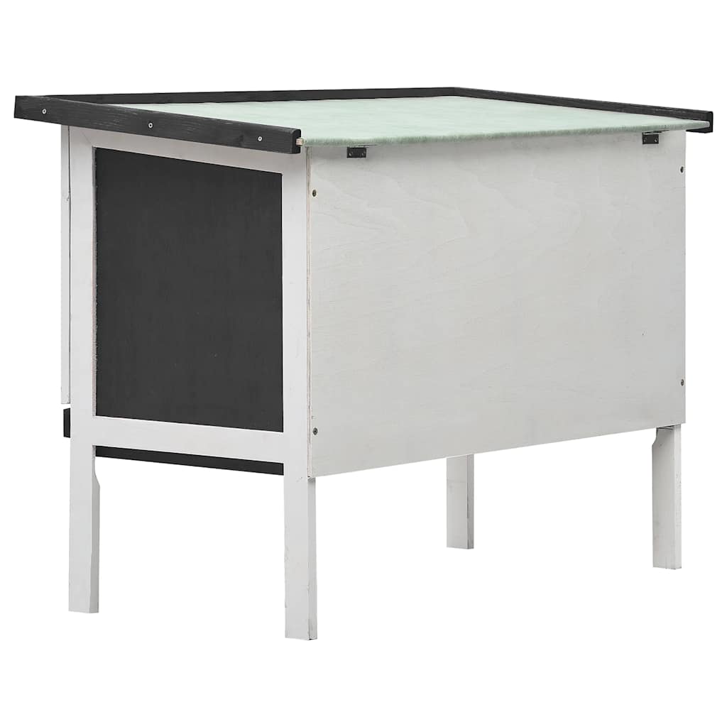 vidaXL Outdoor Rabbit Hutch 1 Layer Grey Wood