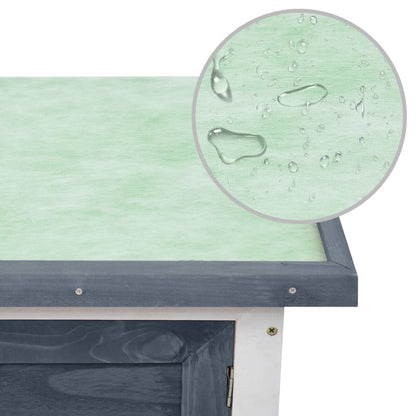 vidaXL Outdoor Rabbit Hutch 1 Layer Grey Wood