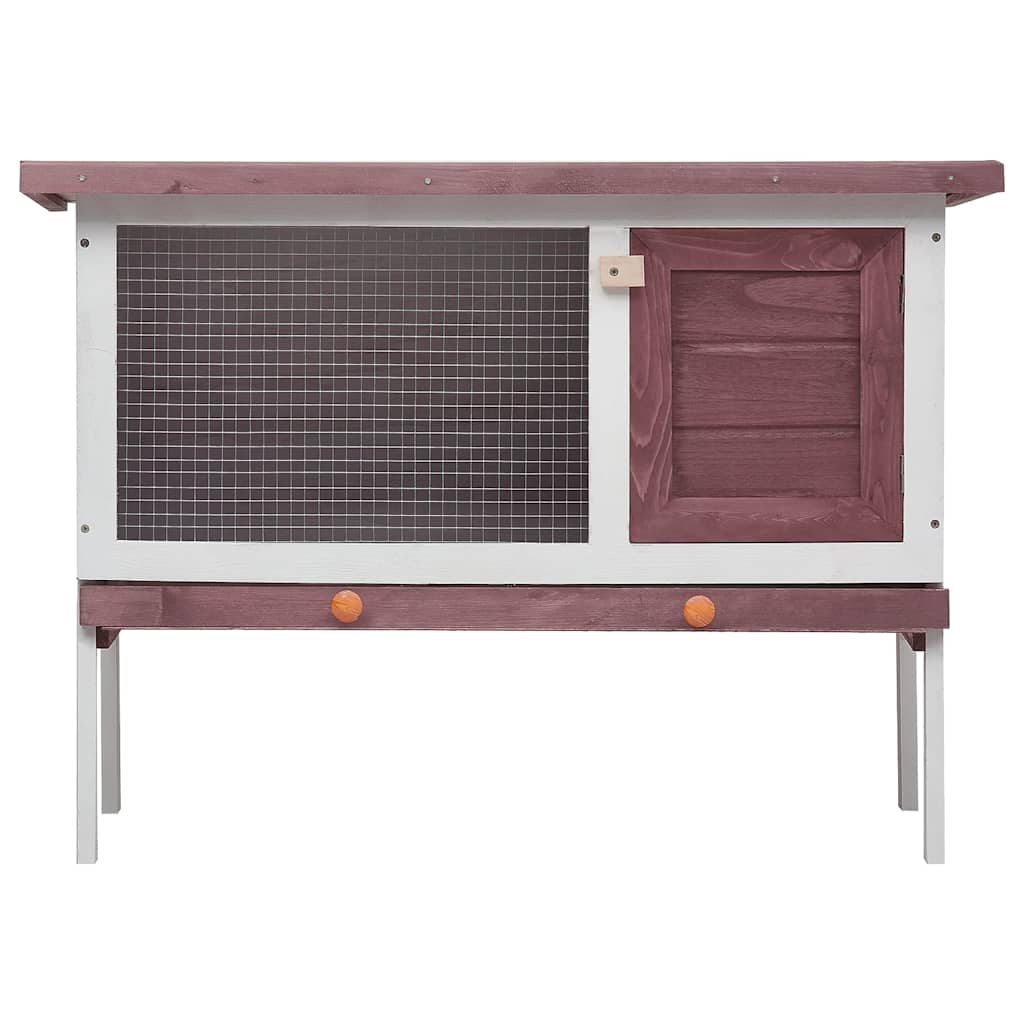 vidaXL Outdoor Rabbit Hutch 1 Layer Brown Wood