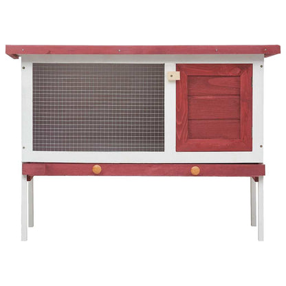 vidaXL Outdoor Rabbit Hutch 1 Layer Red Wood