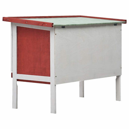 vidaXL Outdoor Rabbit Hutch 1 Layer Red Wood