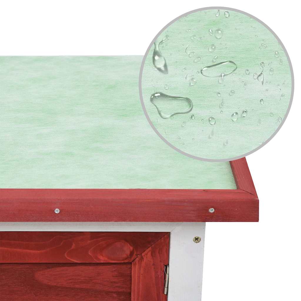 vidaXL Outdoor Rabbit Hutch 1 Layer Red Wood